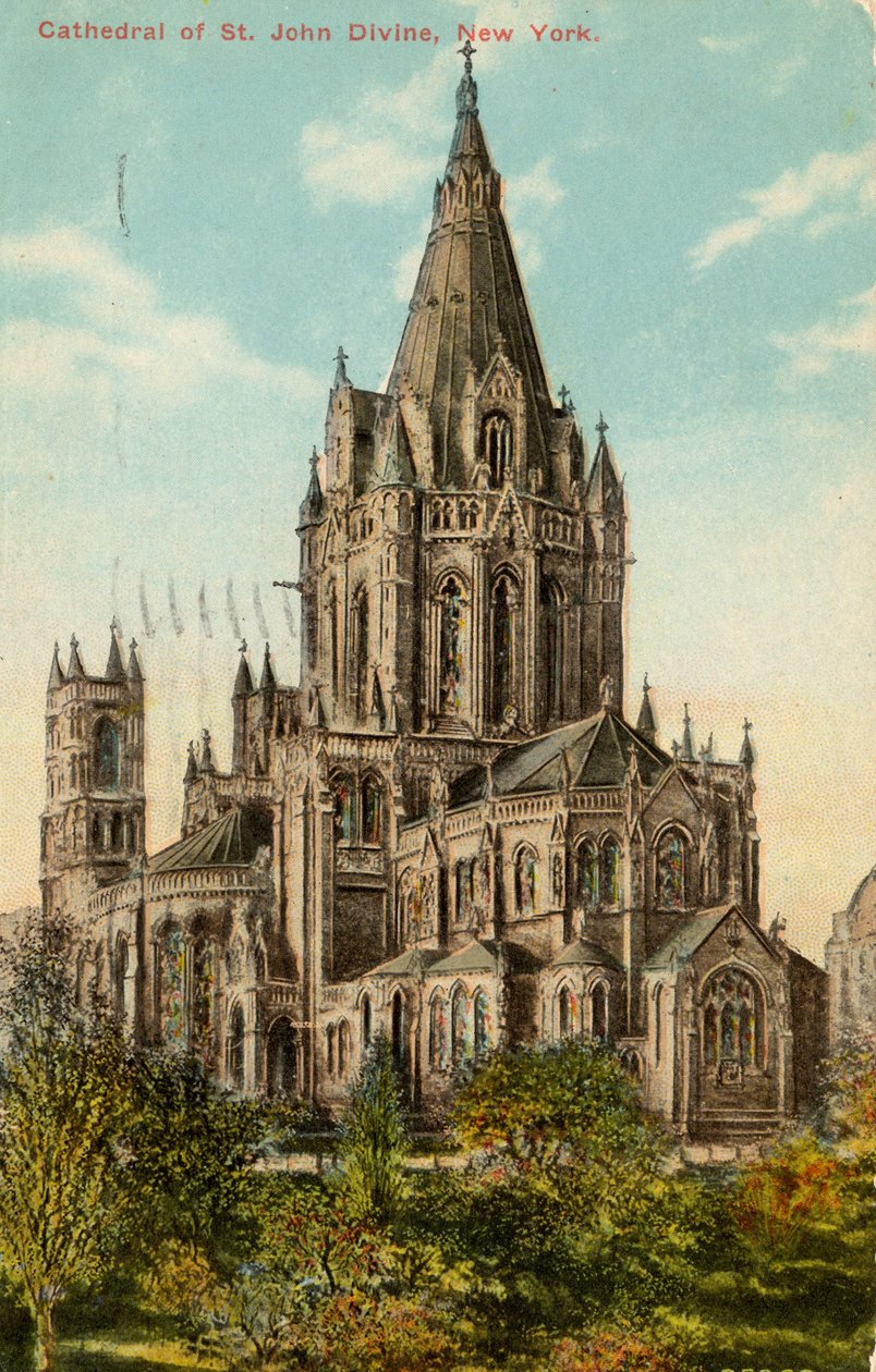 Pyhän Johanneksen katedraali, New York (väri litho) tekijältä American School