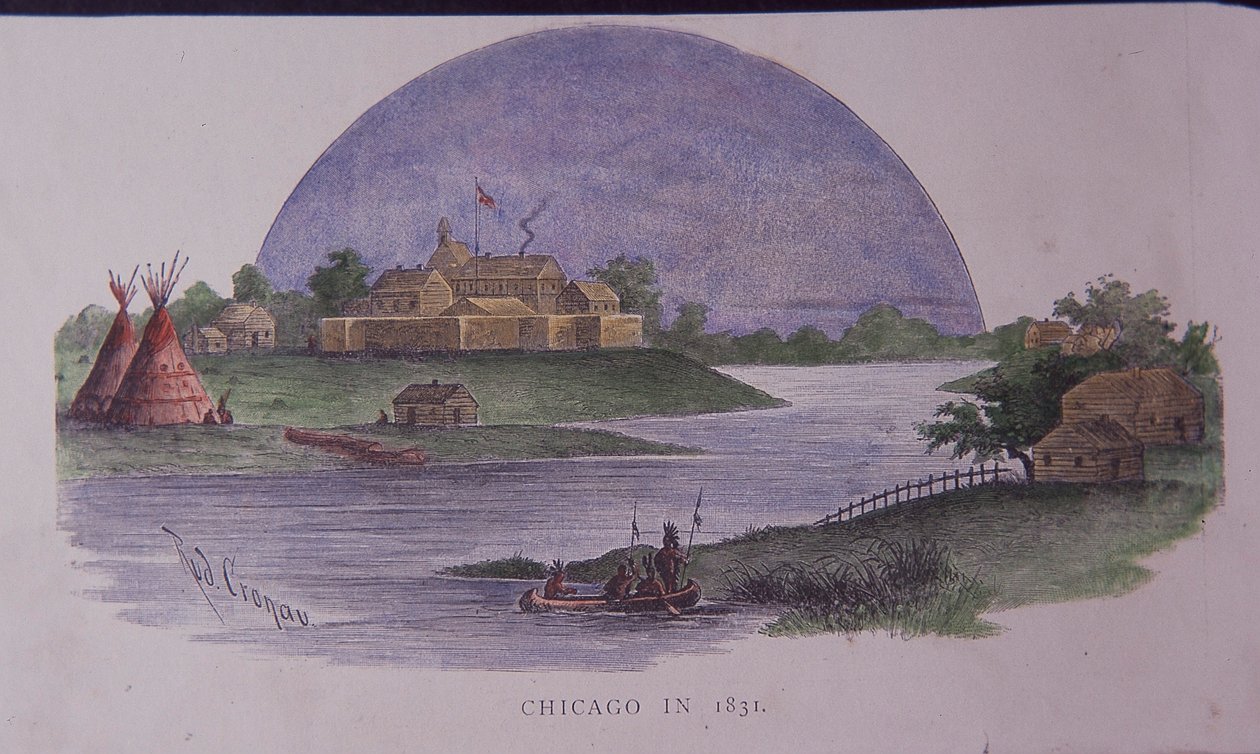 Chicago vuonna 1831, 1800-luvun loppu (värikaiverrus) tekijältä American School