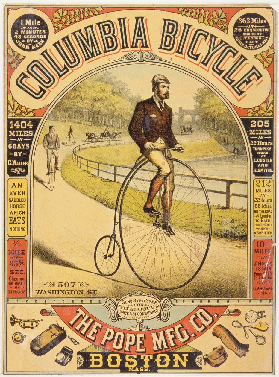 Columbia Bicycle Ad, noin 1890-luku (kromolitografia) tekijältä American School