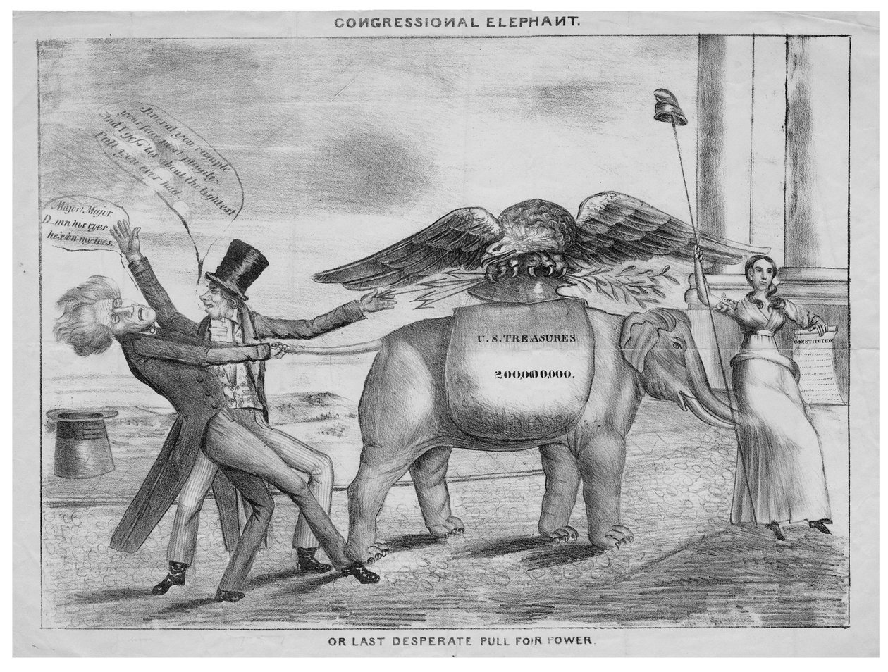 Kongressin elefantti tai Viimeinen epätoivoinen vallan veto, n. 1832 tekijältä American School