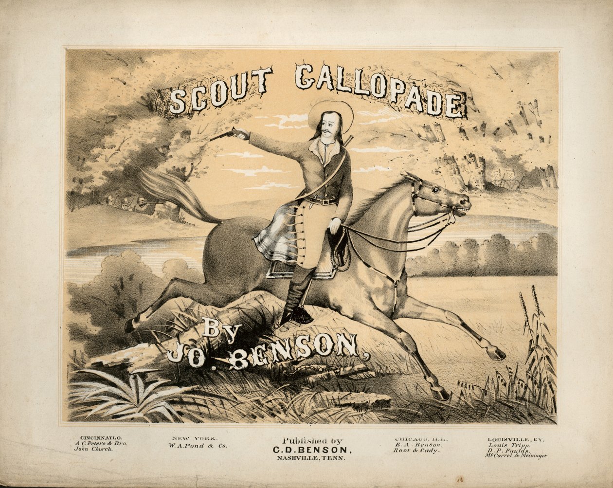 Scout Gallopaden tulosarkin kansi, kirjoittanut Jo. Benson, julkaisija C.D. Benson, Nashville, Tennessee tekijältä American School