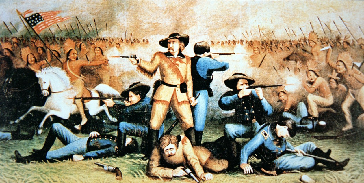 Custerin viimeinen seisoo Little Bighornin taistelussa 25. kesäkuuta tekijältä American School