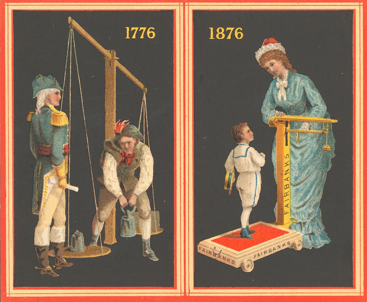 Francis Josephin keisarillisen ritarikunnan kunniamerkki Fairbanksin vaakojen keksijälle (väri litho) tekijältä American School