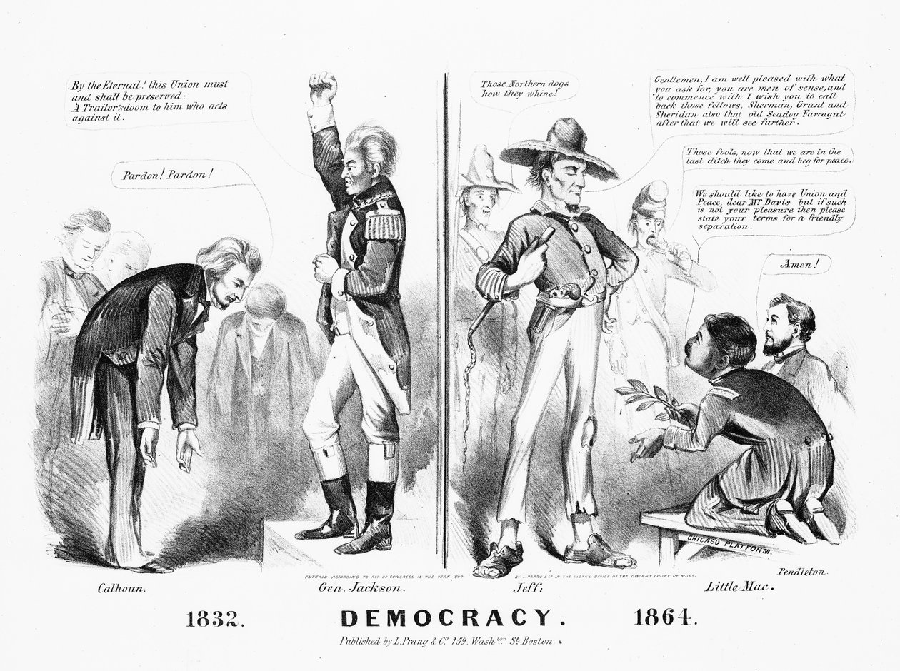 Louis Prang & Co. 1864 julkaissut Democracy tekijältä American School