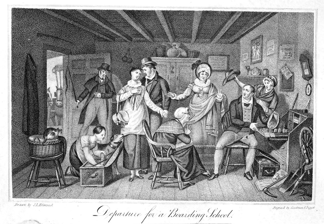 Lähtö sisäoppilaitokseen, Analectic Magazine, v.2., 1820 tekijältä American School