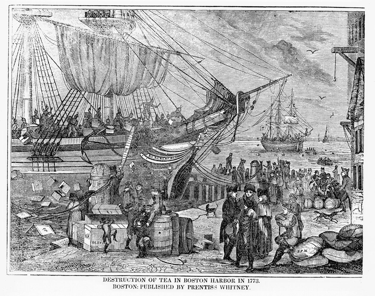 Teen tuhoaminen Bostonin satamassa vuonna 1773 tekijältä American School