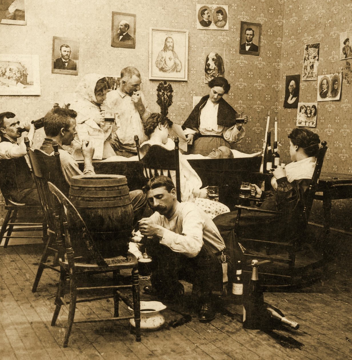 Yksityiskohta McCarthys Wakesta (osa 1), 1899 (stereografi) tekijältä American School
