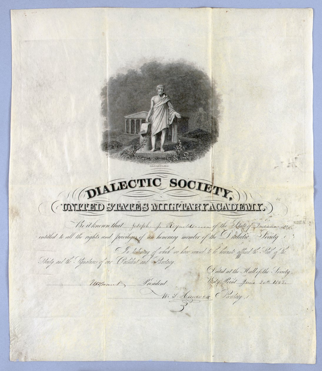 Ulysses S. Grantin allekirjoittama asiakirja tekijältä American School
