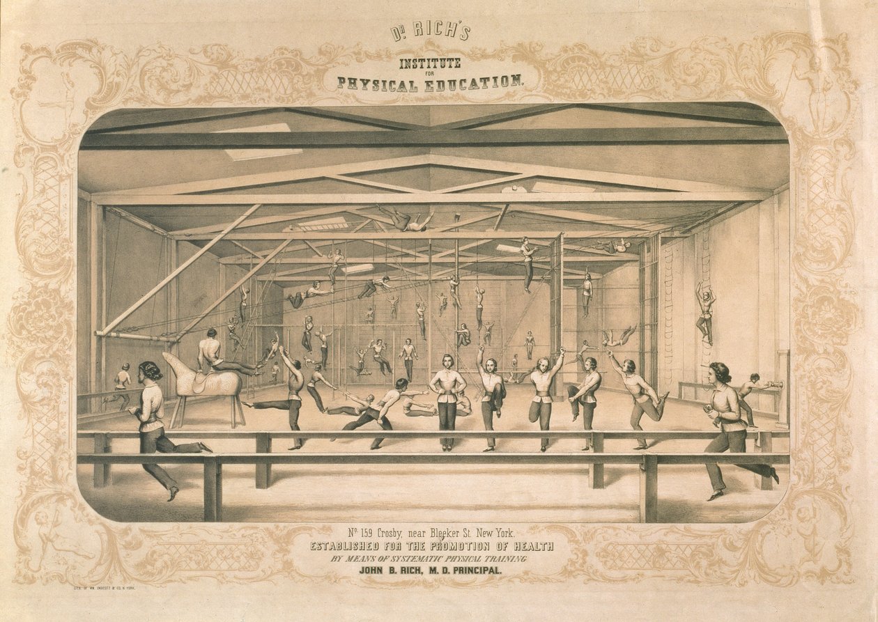 Dr. Richs Institute for Physical Education, kaiverrettu ja pub. kirjoittanut Wm. Endicott & Co, New York, 1850 tekijältä American School