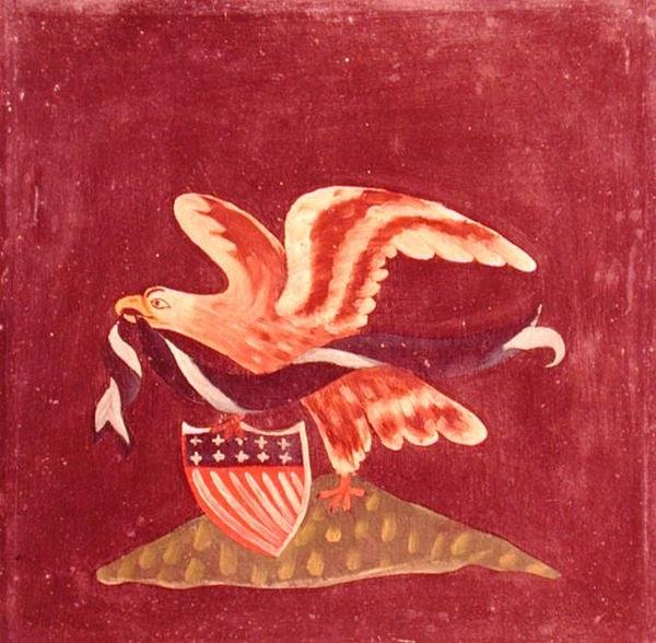 Eagle with American Shield, n. 1800-1899 (öljy kankaalle) tekijältä American School