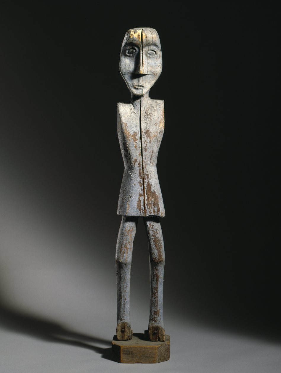Effigy-figuuri, Chippewa, 1800-luvun loppu (puu, rautanaulat ja pigmentti) tekijältä American School