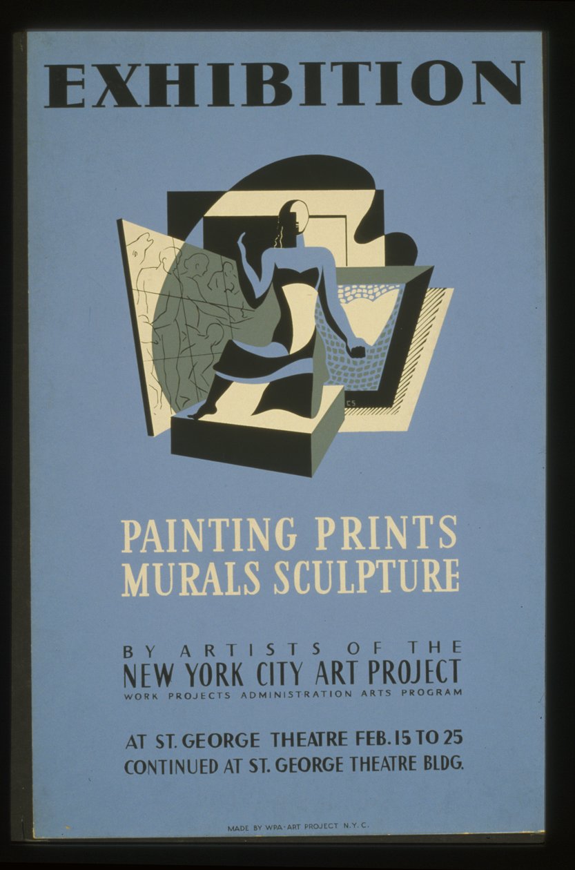 Näyttely New York City Art Projectin taiteilijoiden maalauksia, grafiikkaa, seinämaalauksia, veistoksia tekijältä American School