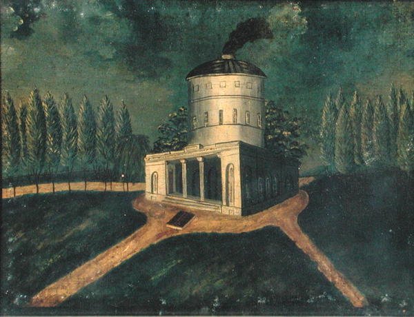 Fairmount Waterworks, n. 1838 (öljy kankaalle) tekijältä American School