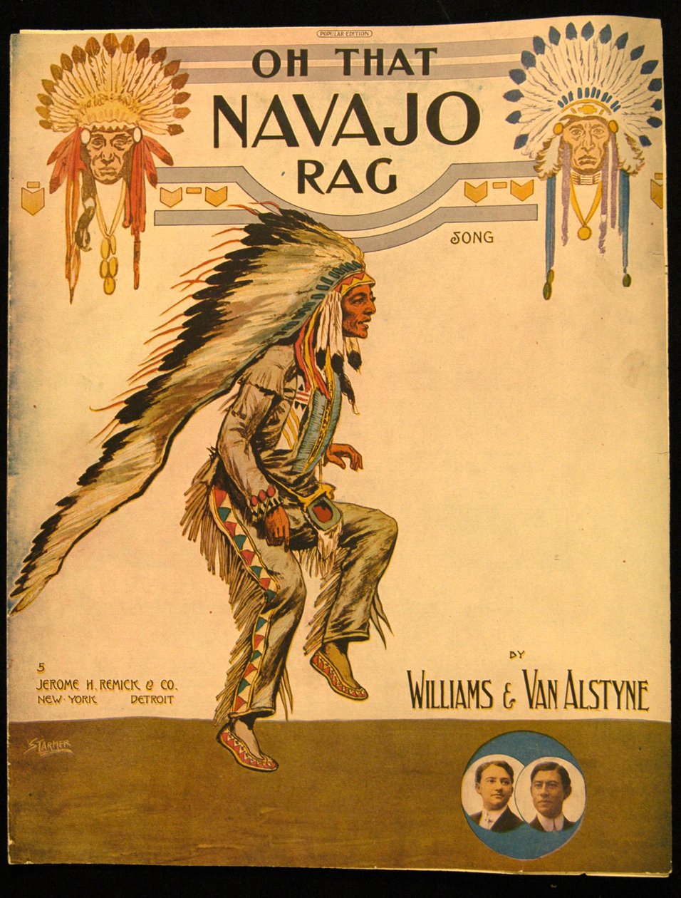 Williamsin ja Van Alstynen Oh that Navajo Rag -kansi, n. 1912 tekijältä American School