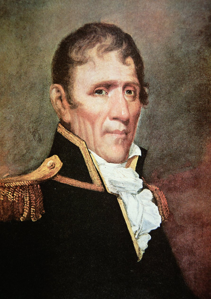 Kenraali Andrew Jackson (väri litho) tekijältä American School