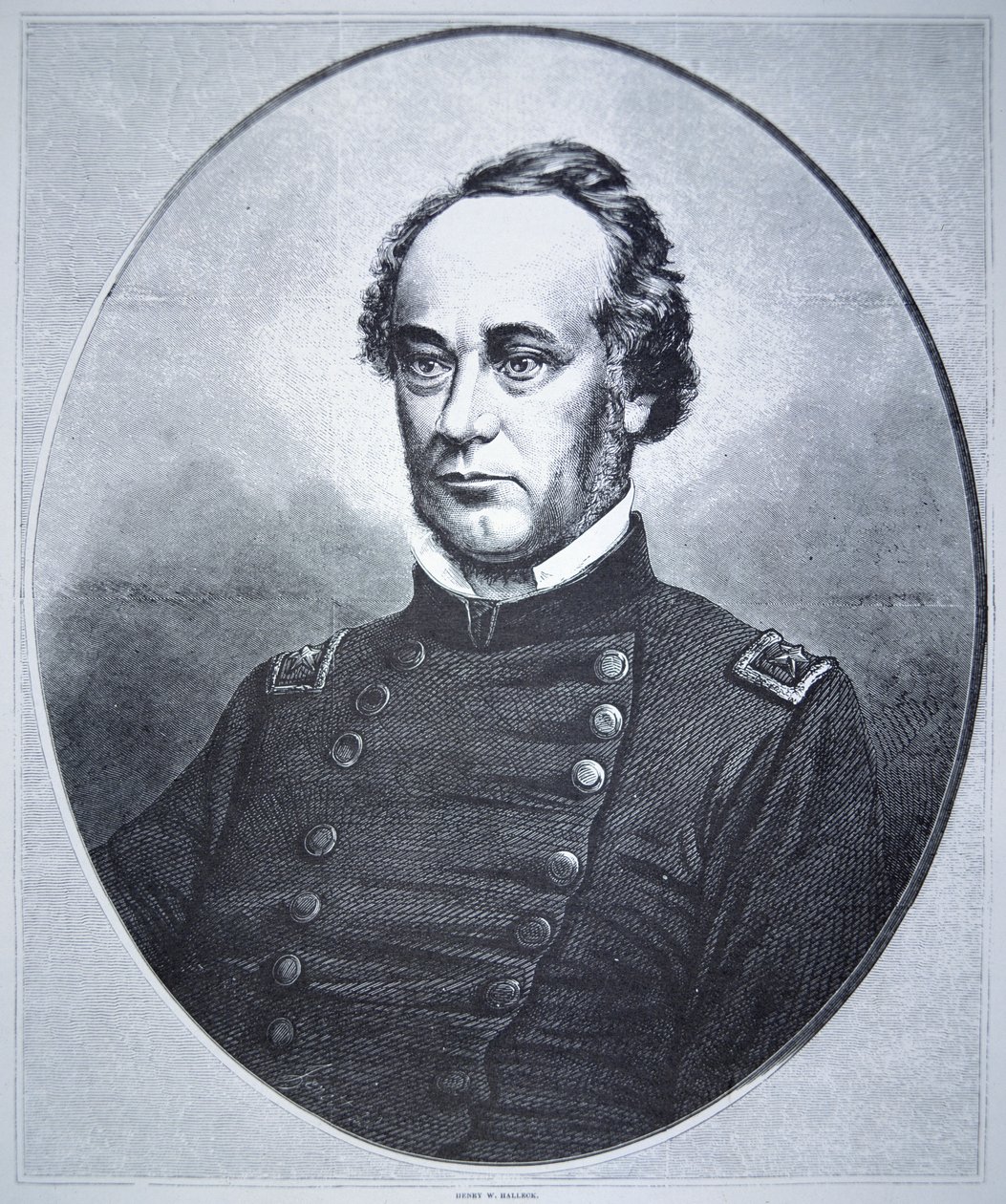 Kenraali Henry Wager Halleck (1815-72) (kaiverrus) tekijältä American School