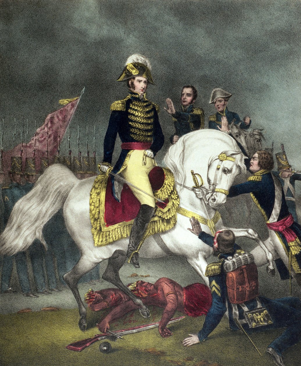 Kenraali William Henry Harrison Tippecanoen taistelussa vuonna 1811 tekijältä American School