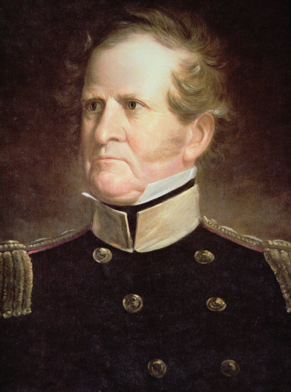 Kenraali Winfield Scott (1786-1866) (värilitografia) tekijältä American School