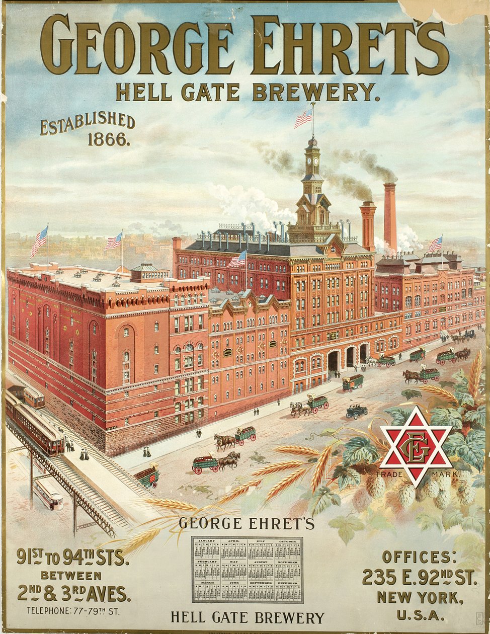 George Ehrets Hell Gate -panimo, perustettu 1866 tekijältä American School