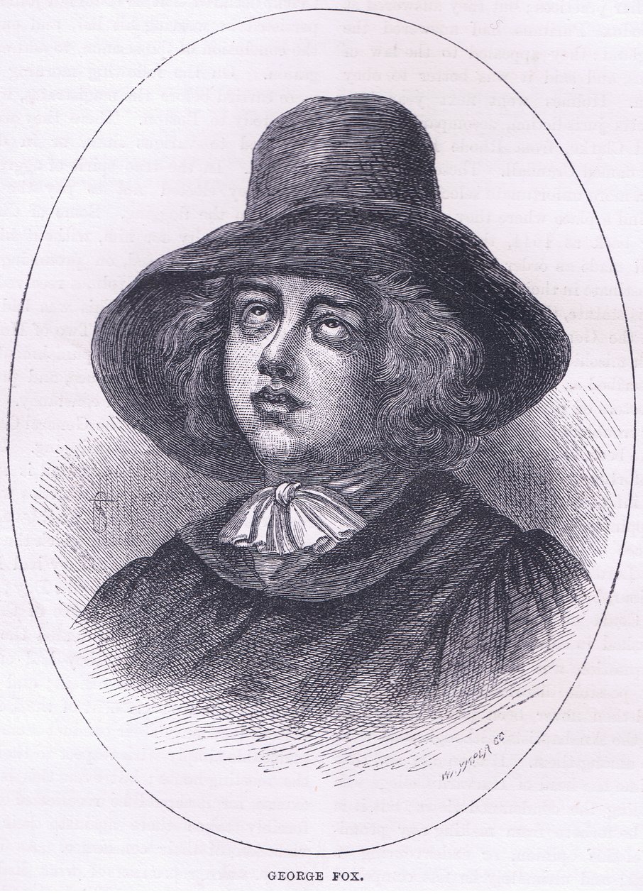 George Fox 1651, kuvitus Cassells History of the United States -pubista. kirjoittanut Petter & Galpin n. 1890 tekijältä American School