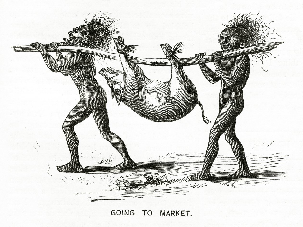 Going to Market, kuva Appletons Journalista, 4. toukokuuta 1872 tekijältä American School