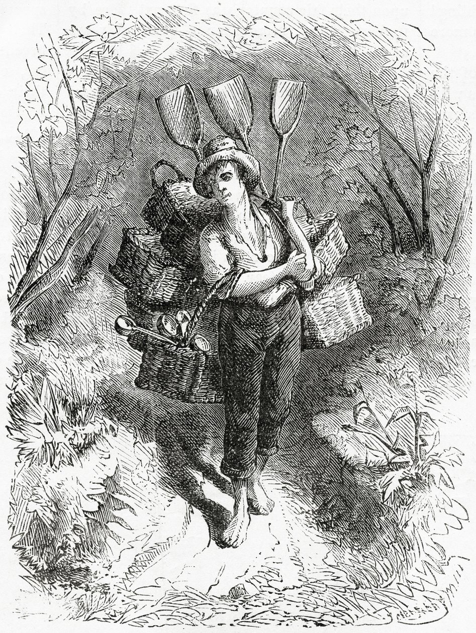 Going to the Store, kuvitus erikoistarinalle, A Community of Outcasts, Appletons Journal, 23. maaliskuuta 1872 tekijältä American School