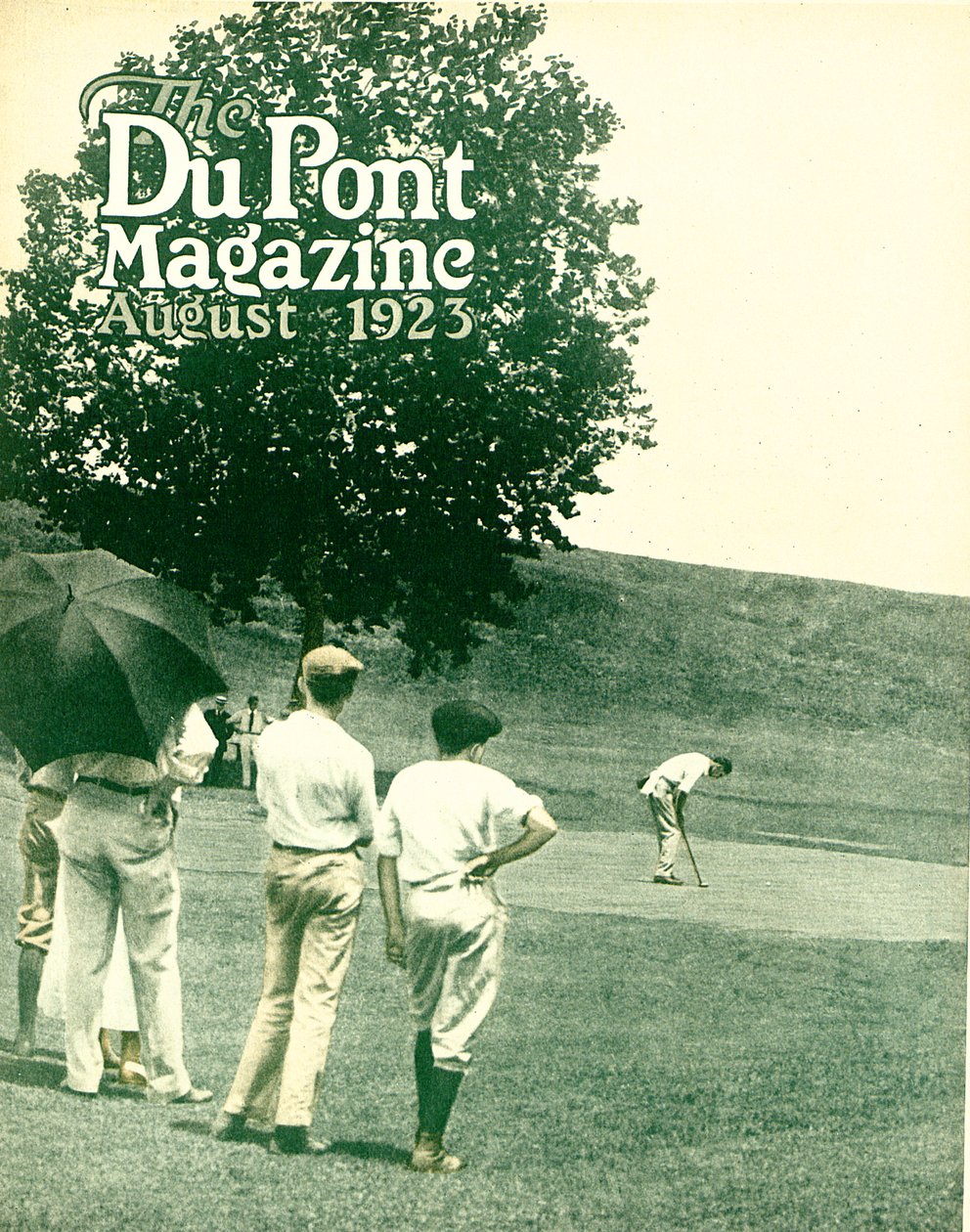 Golfia, DuPont-lehden etukansi, elokuu 1923 tekijältä American School
