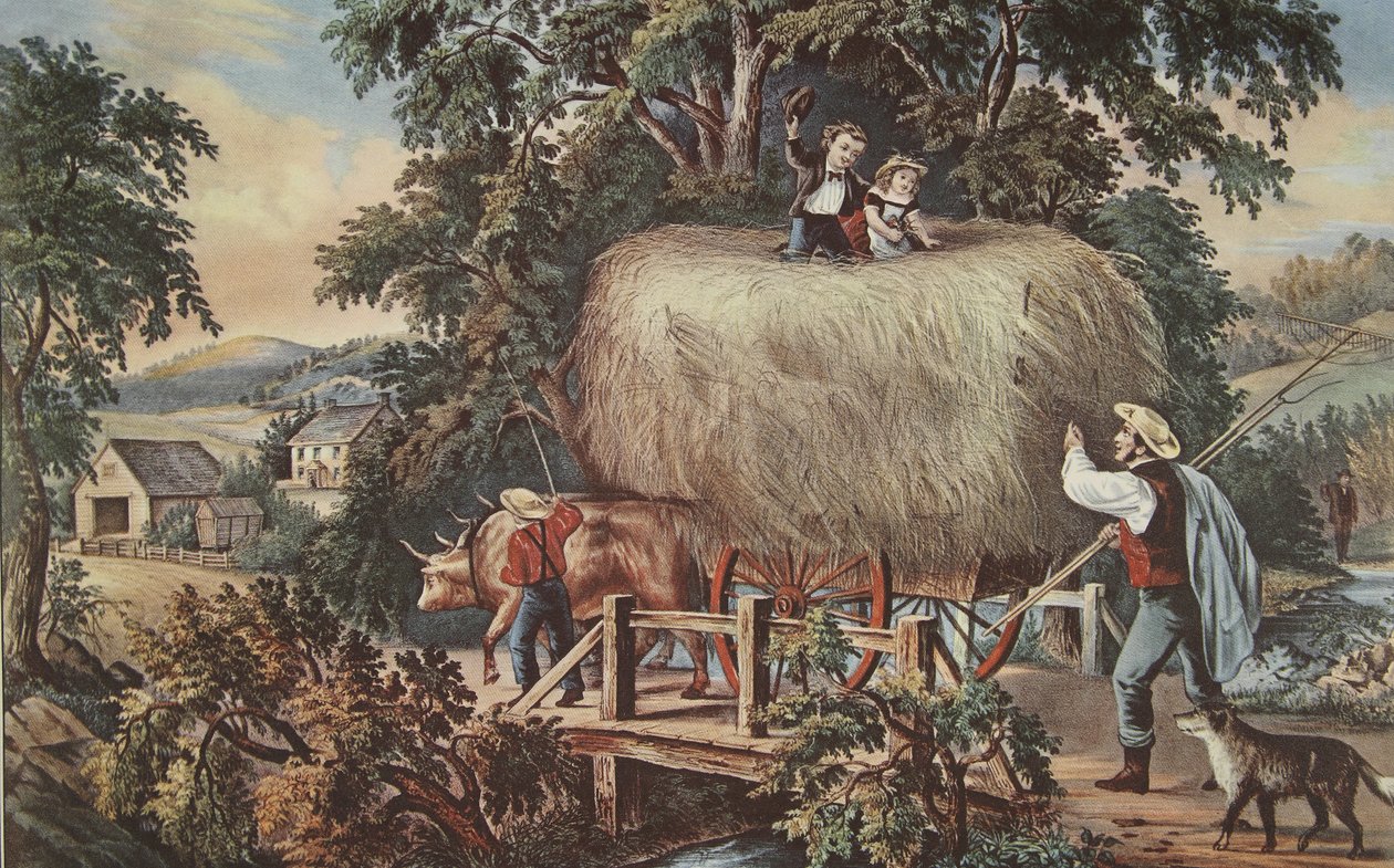 Haying-time-The Last Load, pub. 1868, Currier & Ives tekijältä American School