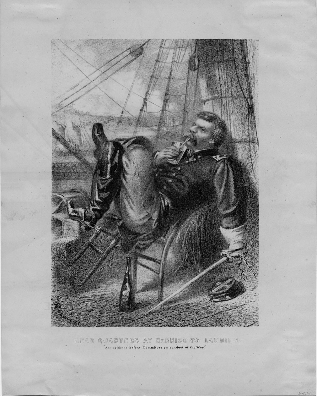 Päämaja Harrisons Landingissa: Katso todisteet sodankäyntikomitealta, allekirjoittanut Potomac, n. 1862 tekijältä American School