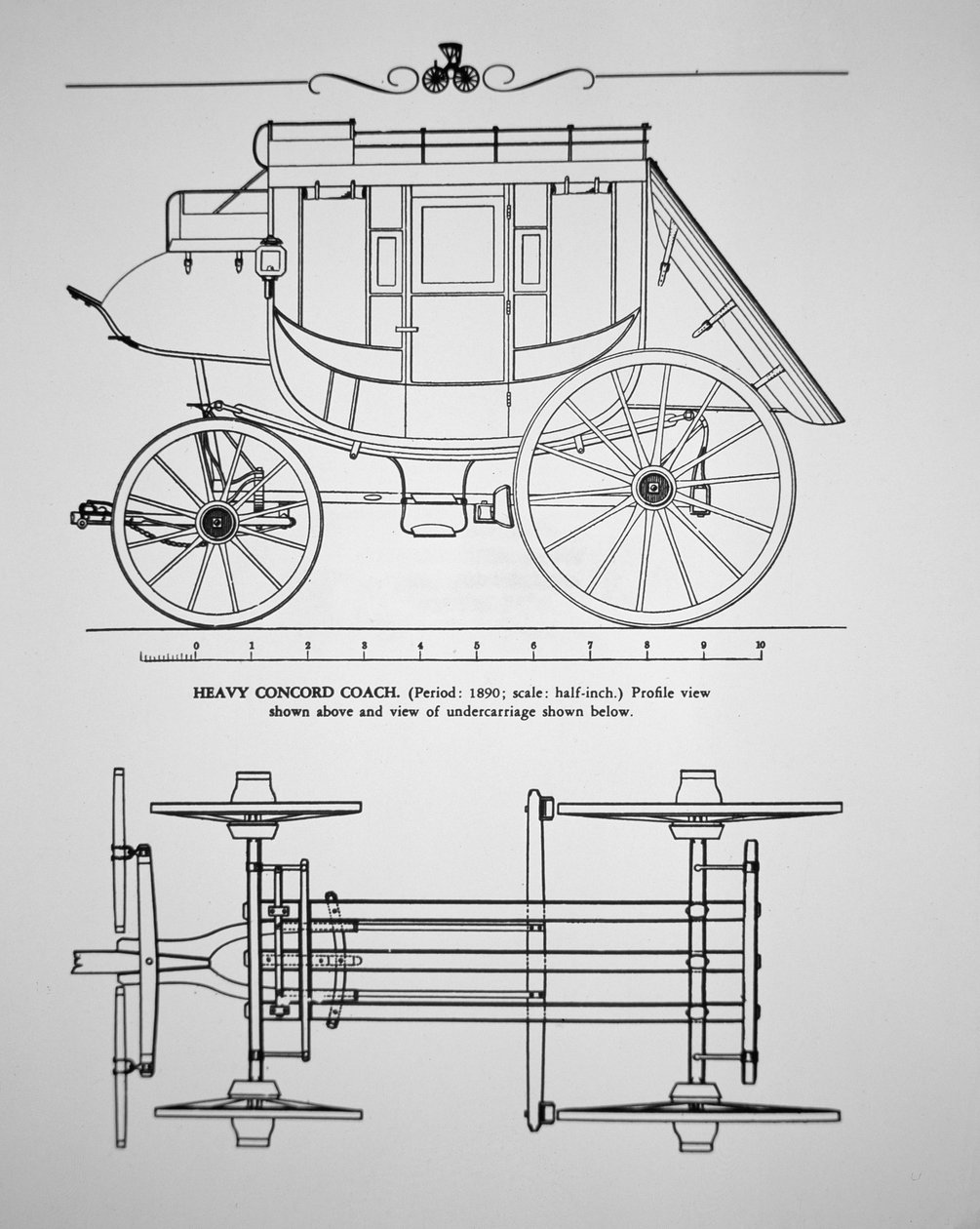 Heavy Concord Stagecoach vuodelta 1890 (kaiverrus) tekijältä American School