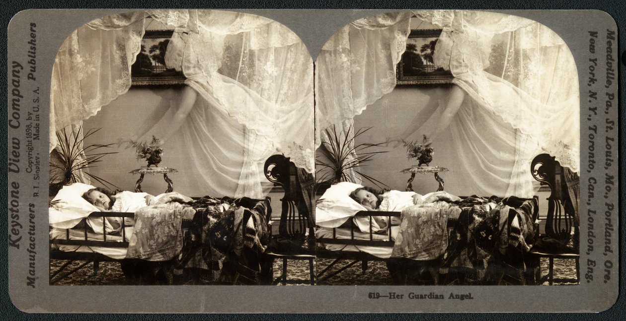 Hänen suojelusenkelinsä, n. 1899 (stereografi) tekijältä American School