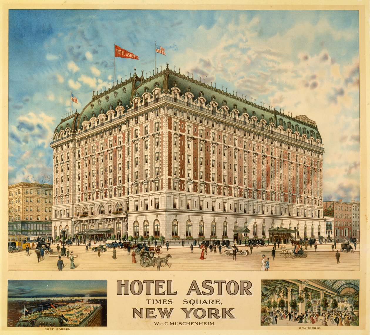 Hotel Astor, Times Square, New York, Wm. C. Muschenheim tekijältä American School