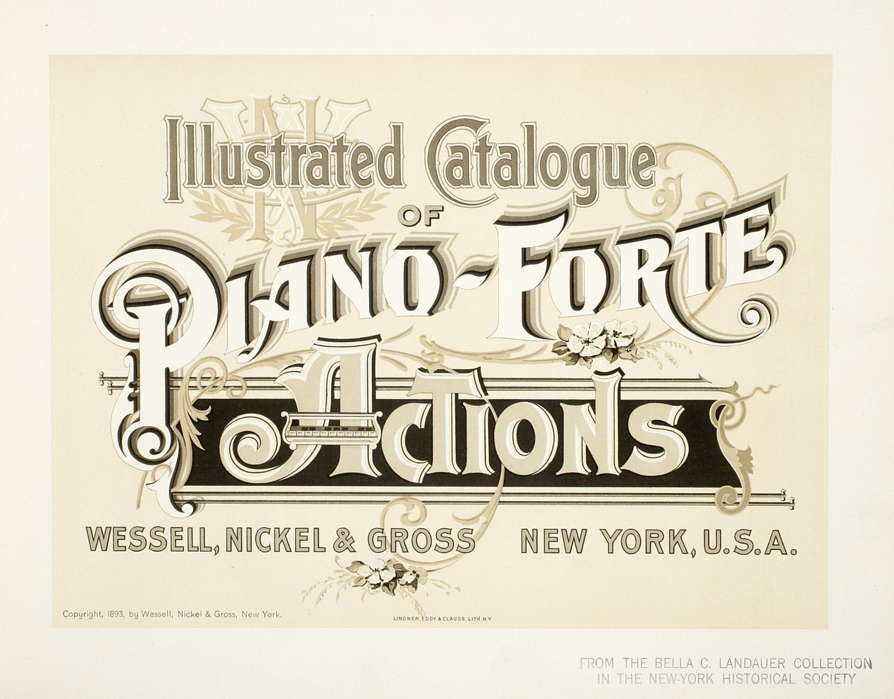 Illustrated Catalog of Piano-Forte Actions, Wessell, Nickel & Gross Co. - kansi, 1893 tekijältä American School
