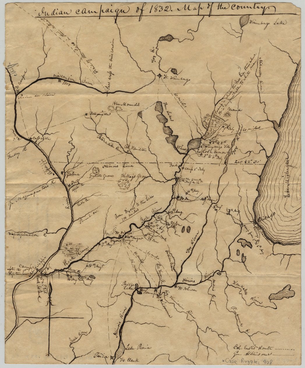 Intian kampanja 1832: Maan kartta, 1832 tekijältä American School