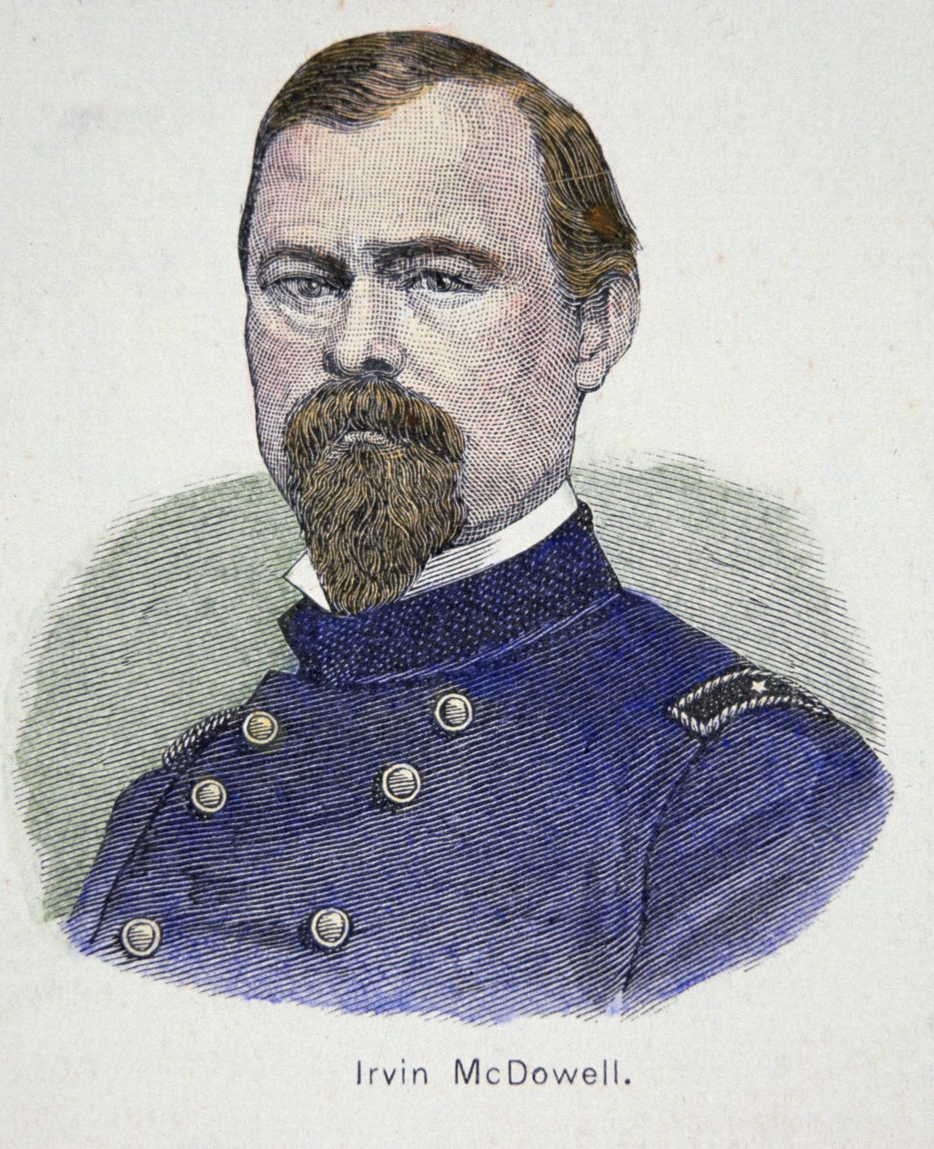 Irvin McDowell (1818-85) (värillinen kaiverrus) tekijältä American School