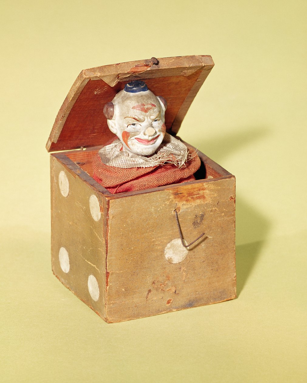 Jack-in-the-box (pellenaama), 1870-1900 (puu, tekstiili, metalli, maali) tekijältä American School