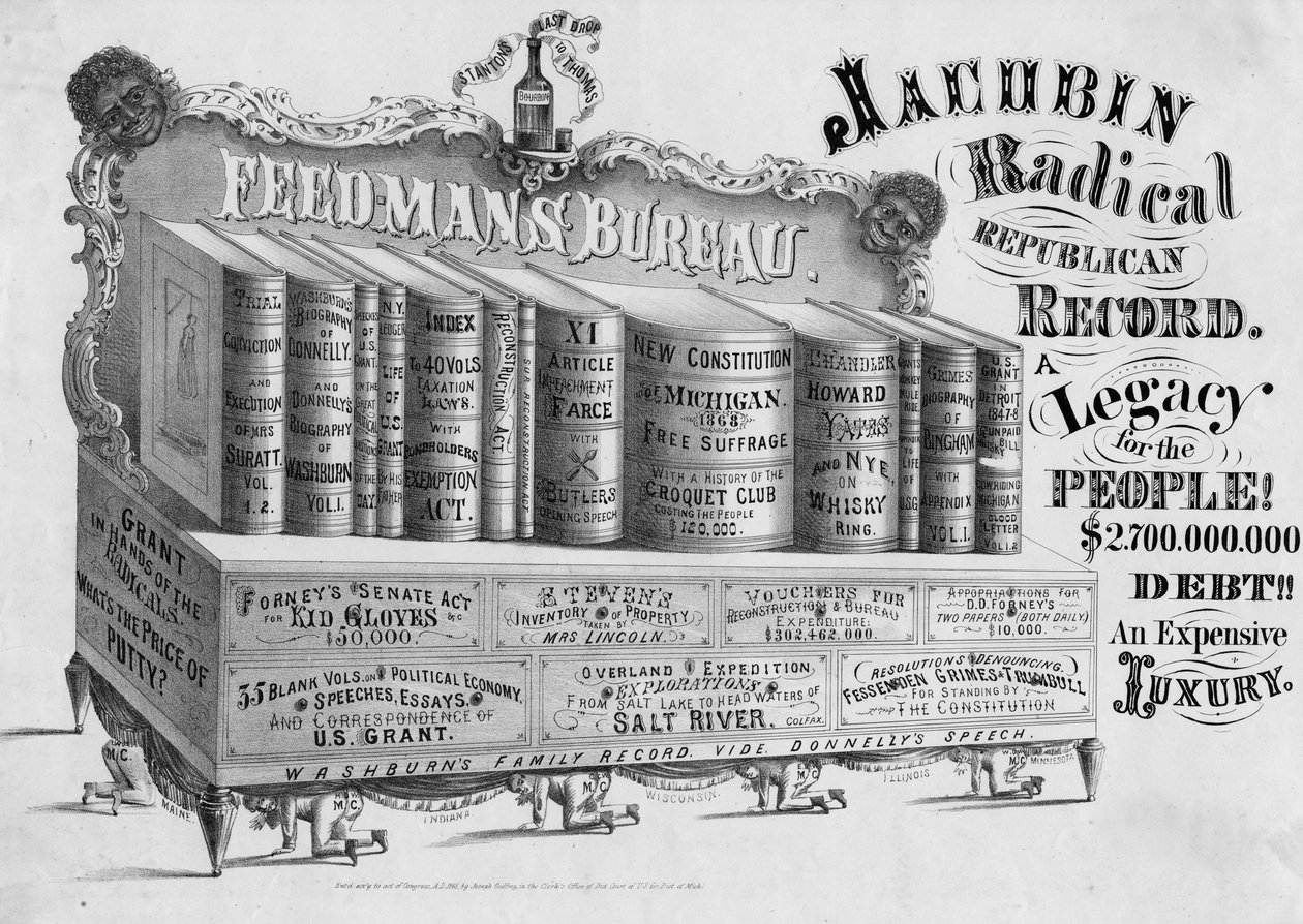 Jacobin Radical Republican Record: perintö kansalle!: 2 700 000 000 dollarin velka!!: kallis luksus, julkaisija Joseph Godfrey, Michigan, 1868 tekijältä American School