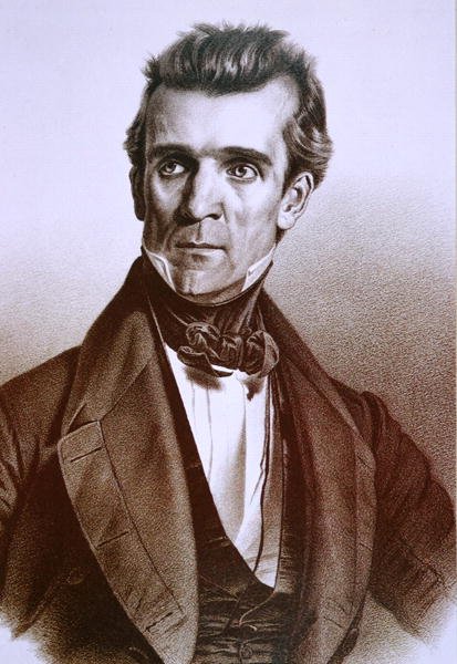 James Knox Polk (1795-1849) (litho) tekijältä American School