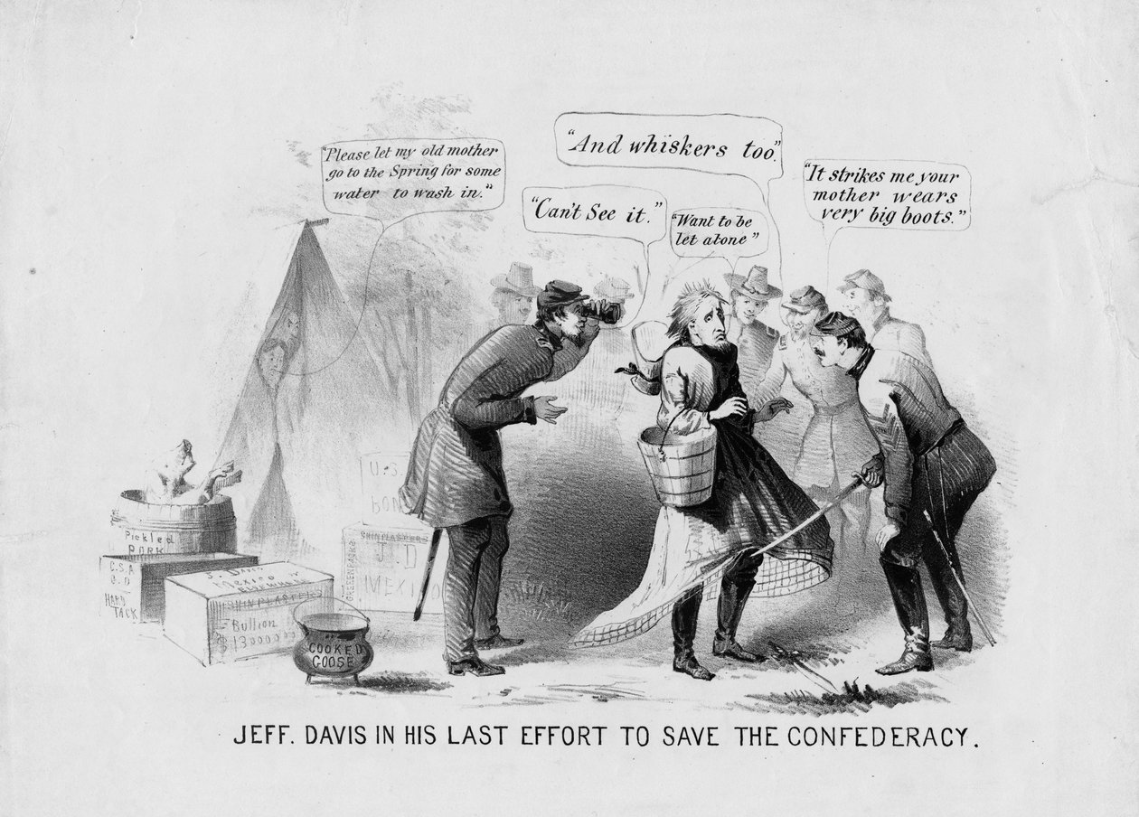 Jeff Davis viimeisessä yrityksessään pelastaa Konfederaatio, n. 1865 tekijältä American School