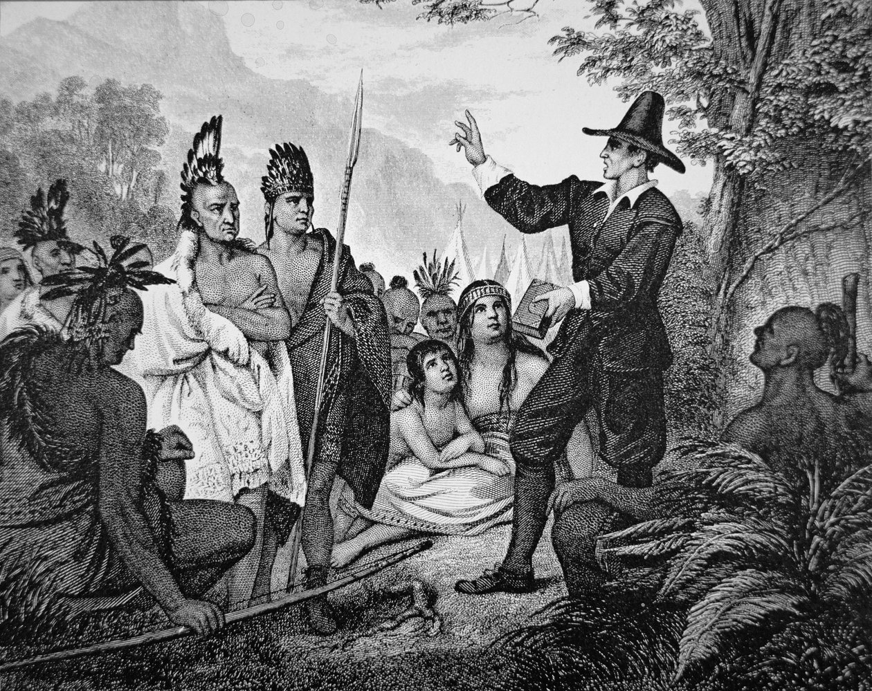 John Eliot (1604-90) (litografia) tekijältä American School