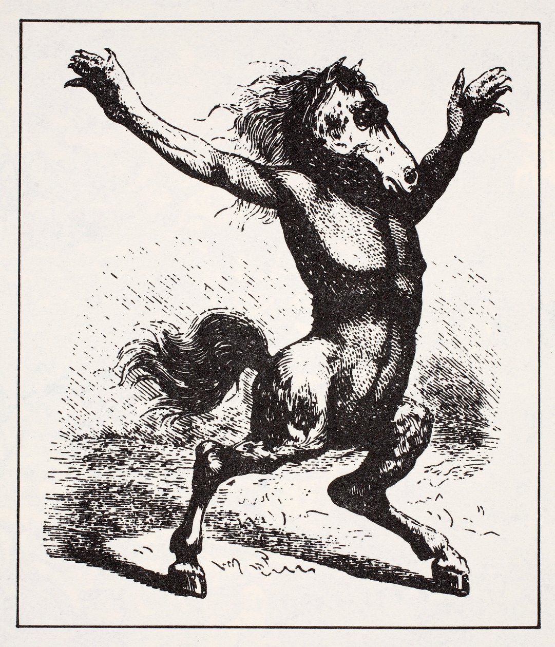 Kelpie Water Demon, Thomas Keightleyn (1789-1872) Maailman oppaasta tonttuihin, keijuihin, haltioihin ja muihin pieniin ihmisiin Julkaistu 1880, (BW-kaiverrus) tekijältä American School
