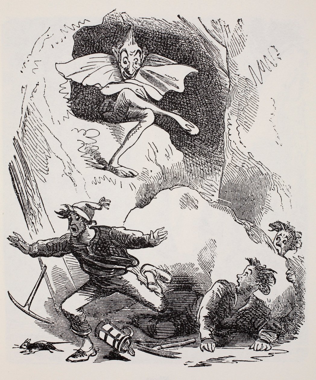 Kobolds, Thomas Keightleyn (1789-1872) Maailman oppaasta tonttuihin, keijuihin, haltioihin ja muihin pieniin ihmisiin Julkaistu 1880, (BW-kaiverrus) tekijältä American School