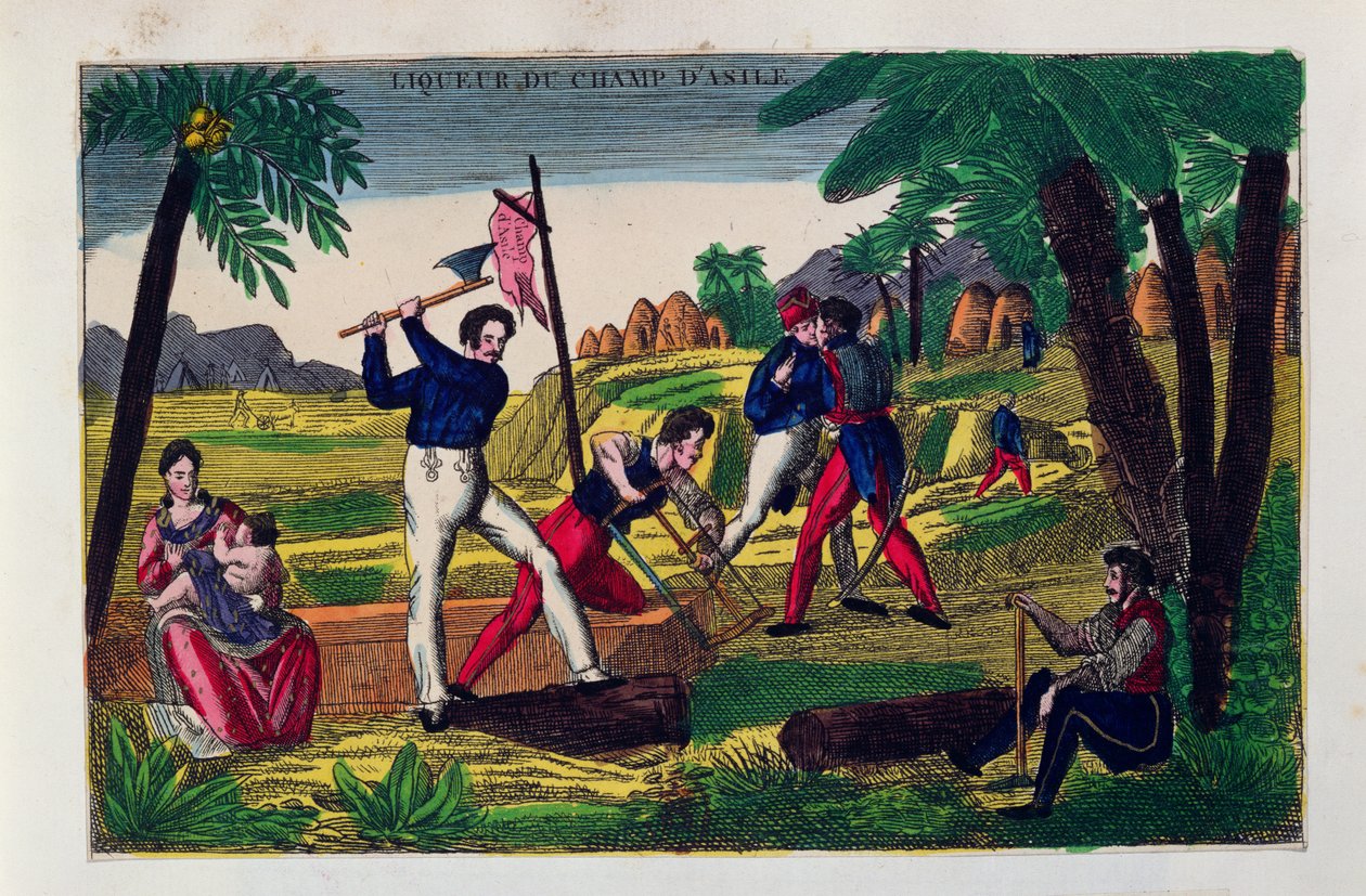 Champ dAsile -juoman etiketti, n. 1830 tekijältä American School