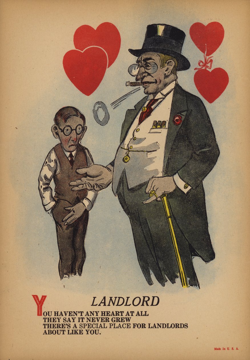 Vuokranantaja (värillinen litografia) tekijältä American School