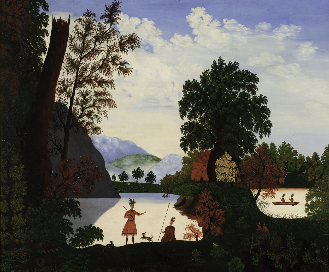 Maisema intiaanien kanssa, 1880 tekijältä American School
