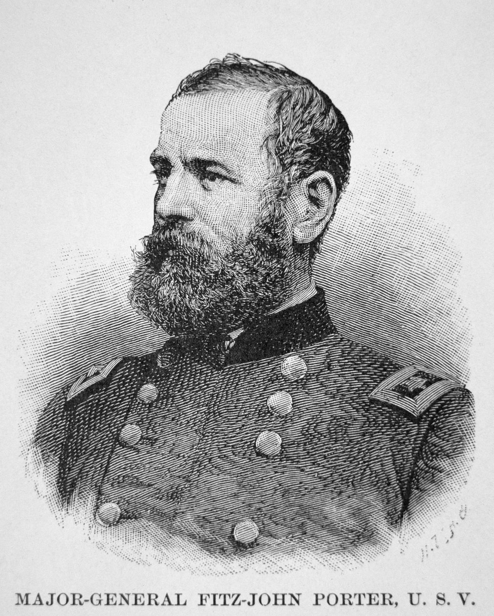 Kenraalimajuri Fitz John Porter (1822-1901) (kaiverrus) tekijältä American School