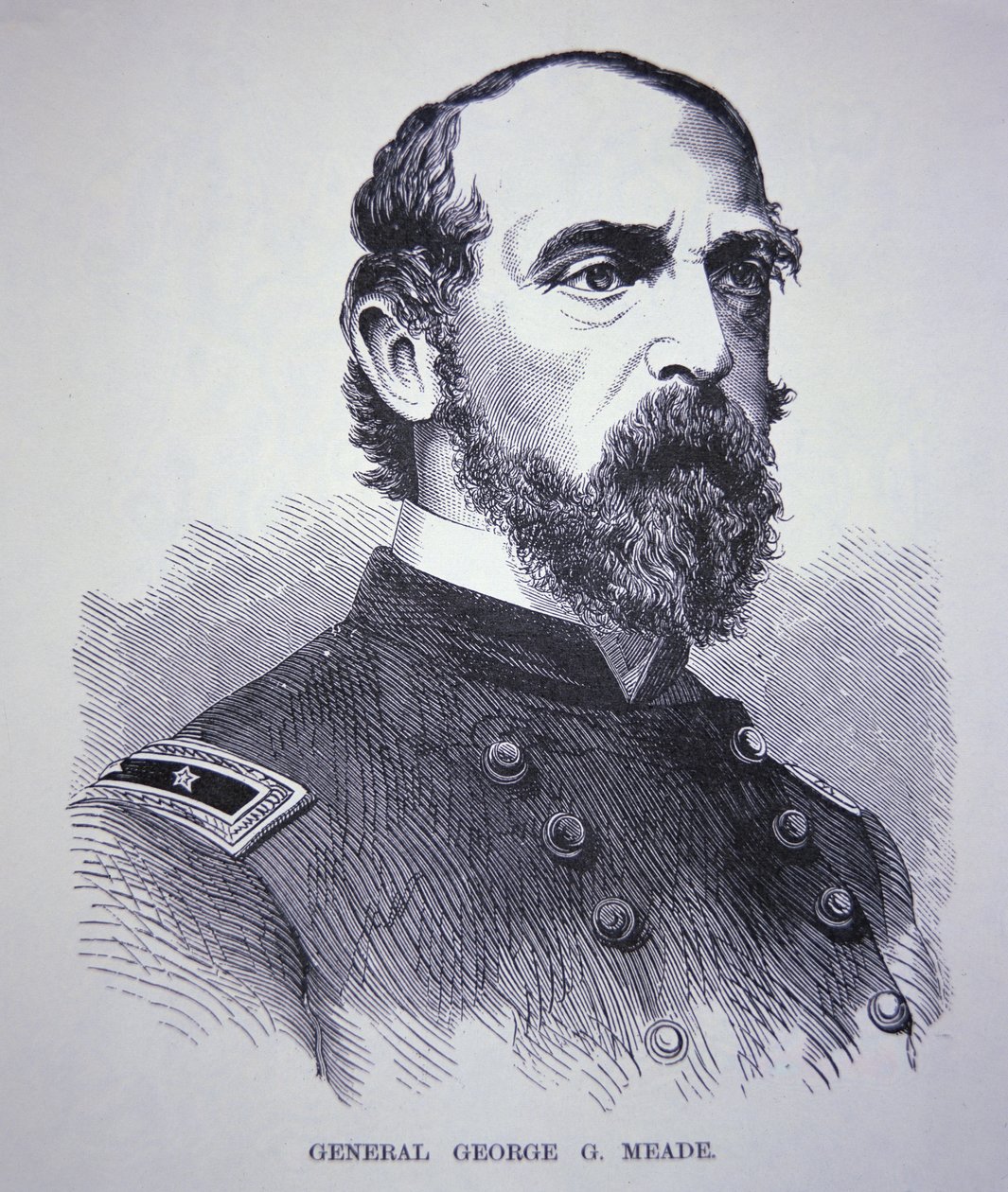 Kenraalimajuri George Meade (1815-72) (kaiverrus) tekijältä American School