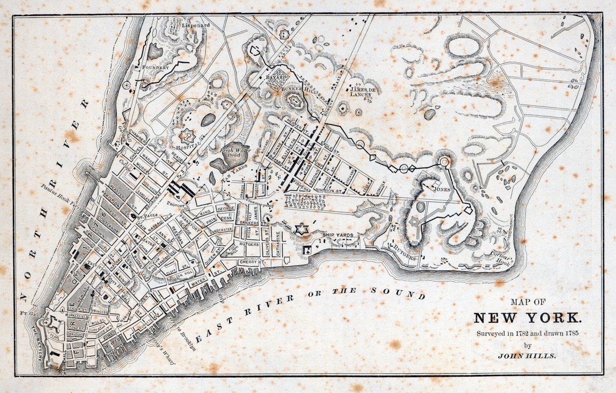 New Yorkin kartta (litho) tekijältä American School