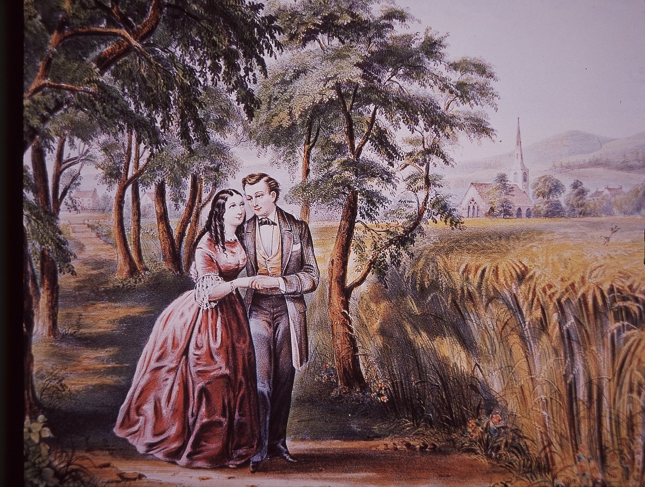 Avioliittoehdotus, 1800-luvun alku (väri litho) tekijältä American School