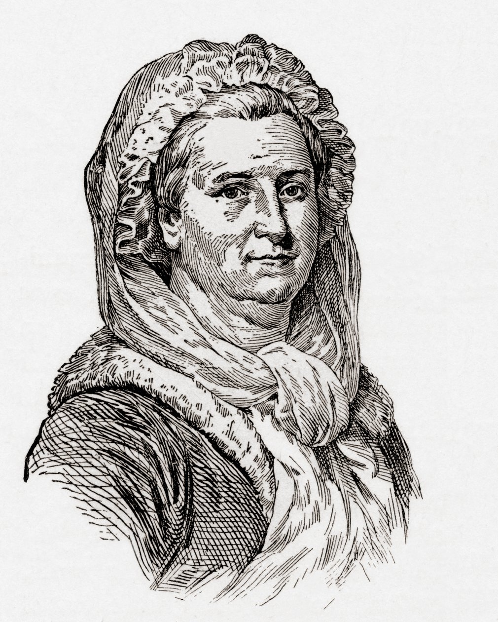 Martha Washington, teoksesta The History of Our Country, julkaistu 1905 (puukaiverrus) tekijältä American School